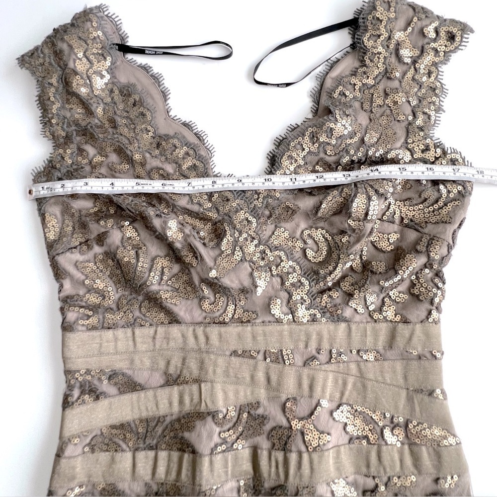 Tadashi Shoji Sequin Lace V-Neck Cocktail Dress - Picture 12 of 15